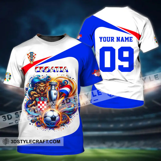 Unisex Shirt - Custom Name And Number Euro 2024 Shirt National Team, Croatia Team Ball And Cup style option 2