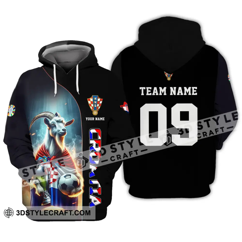 Unisex Shirt - Custom Name And Number Euro 2024 National Team Croatia Hoodie / S T-Shirt