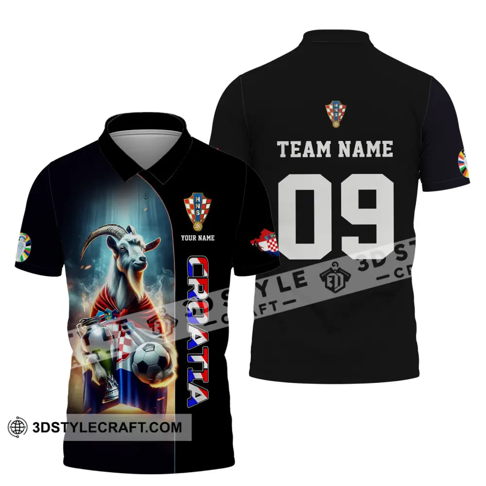 Unisex Shirt - Custom Name And Number Euro 2024 National Team Croatia Polo / S T-Shirt