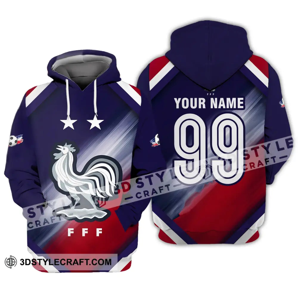 Unisex Shirt - Custom Name And Number Euro 2024 National Team France Fff Hoodie / S T-Shirt