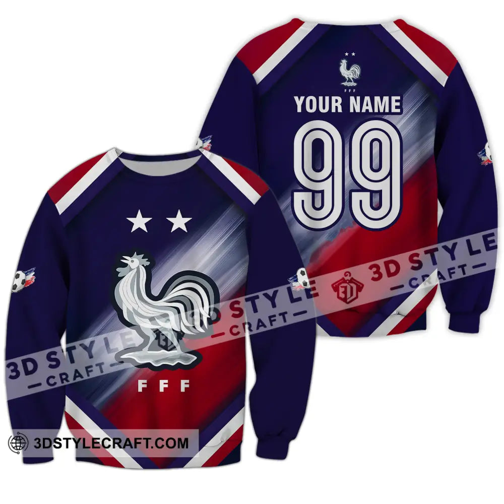 Unisex Shirt - Custom Name And Number Euro 2024 National Team France Fff Long Sleeve / S T-Shirt