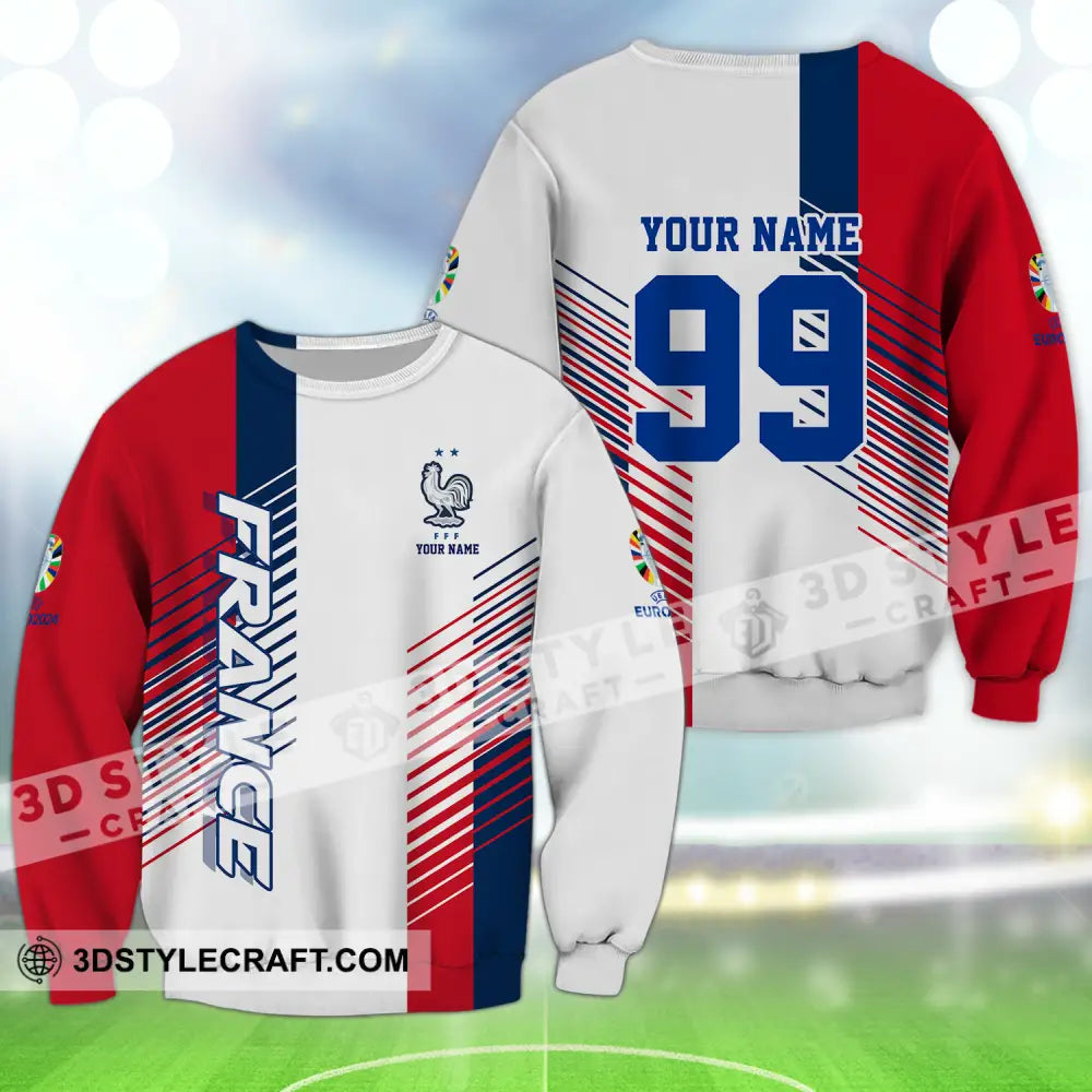 Unisex Shirt - Custom Name And Number Euro 2024 National Team France Long Sleeve / S T-Shirt