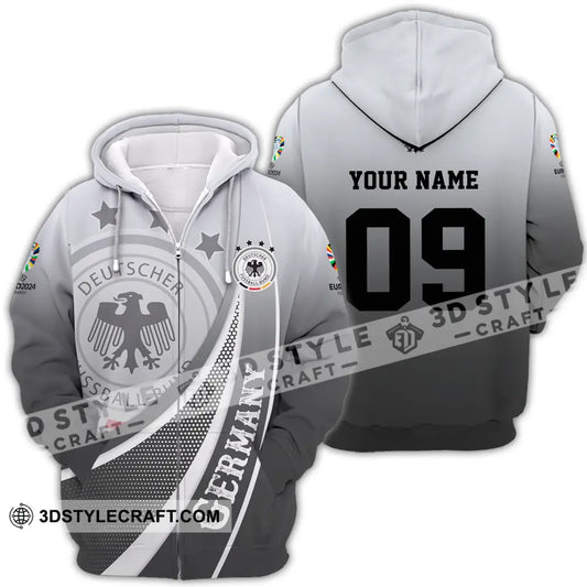 Unisex Shirt - Custom Name And Number Euro 2024 National Team Germany Deutsche Zipper Hoodie / S