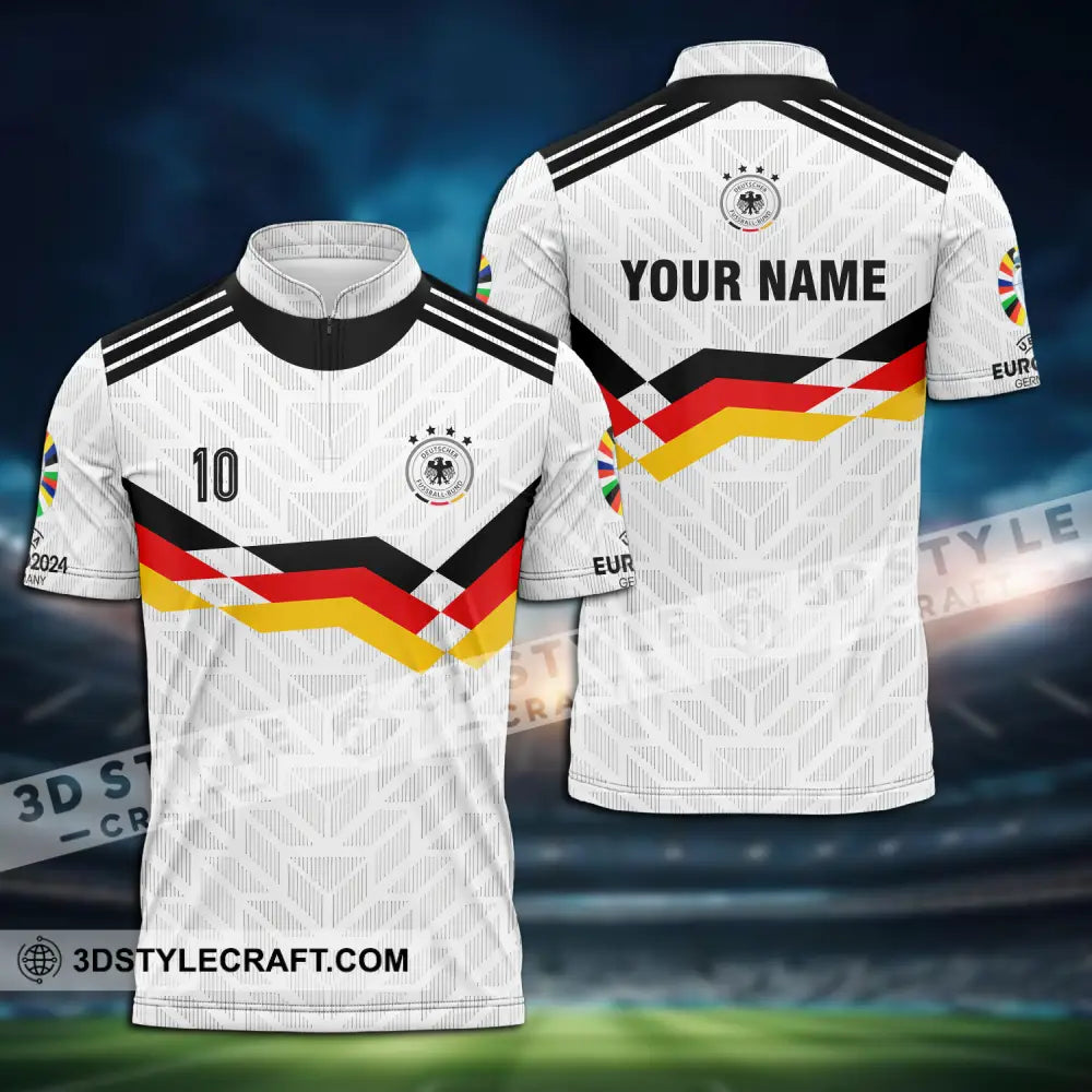 Unisex Shirt - Custom Name And Number Euro 2024 National Team Germany Zipper Polo / S T-Shirt