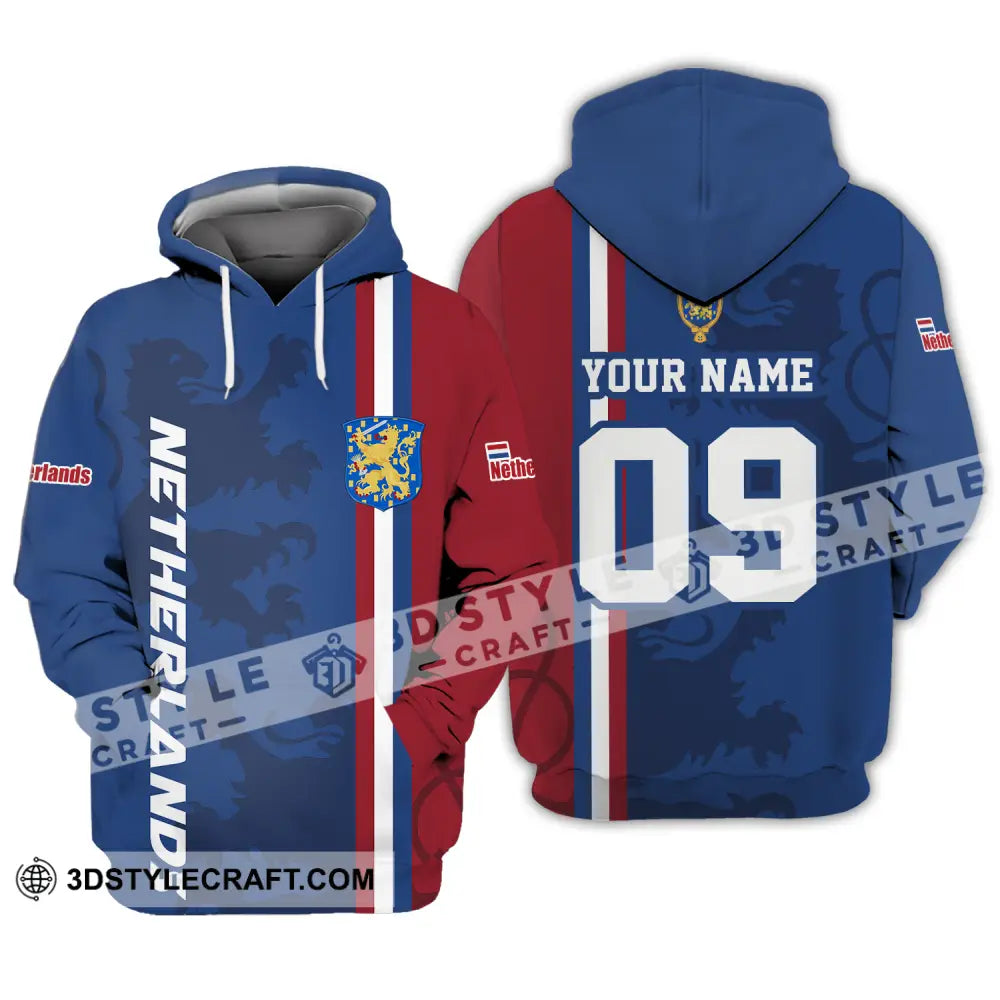 Unisex Shirt - Custom Name And Number Euro 2024 National Team Netherlands Flag Color Hoodie / S