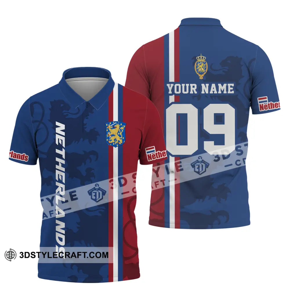 Unisex Shirt - Custom Name And Number Euro 2024 National Team Netherlands Flag Color Polo / S