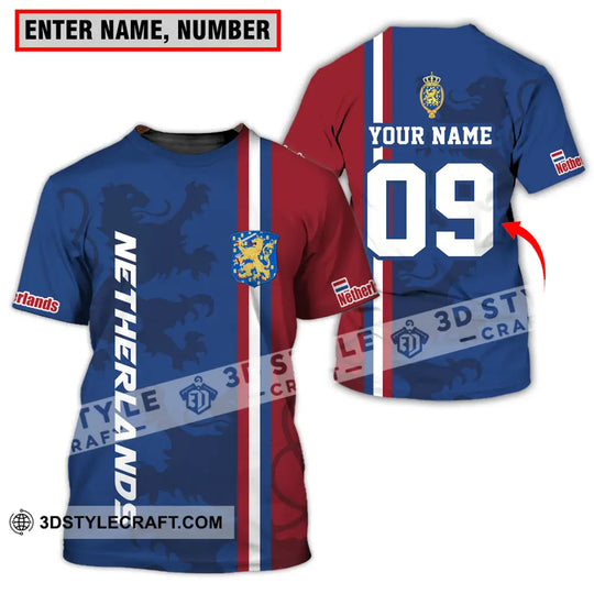 Unisex Shirt - Custom Name And Number Euro 2024 Shirt National Team, Netherlands Flag Color style option 1