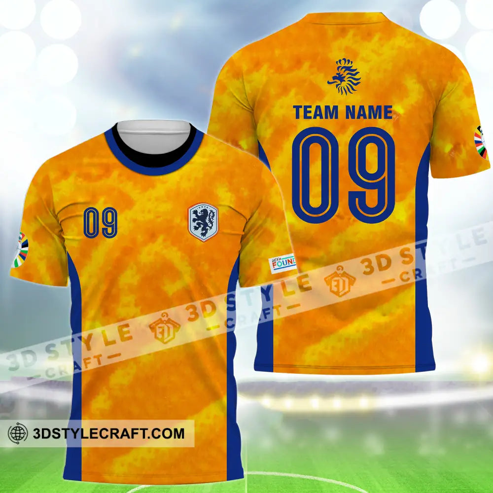 Unisex Shirt - Custom Name And Number Euro 2024 National Team Netherlands Knvb T-Shirt / S T-Shirt