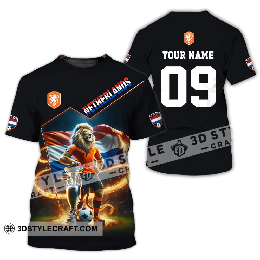 Unisex Shirt - Custom Name And Number Euro 2024 National Team Netherlands Lion T-Shirt / S T-Shirt