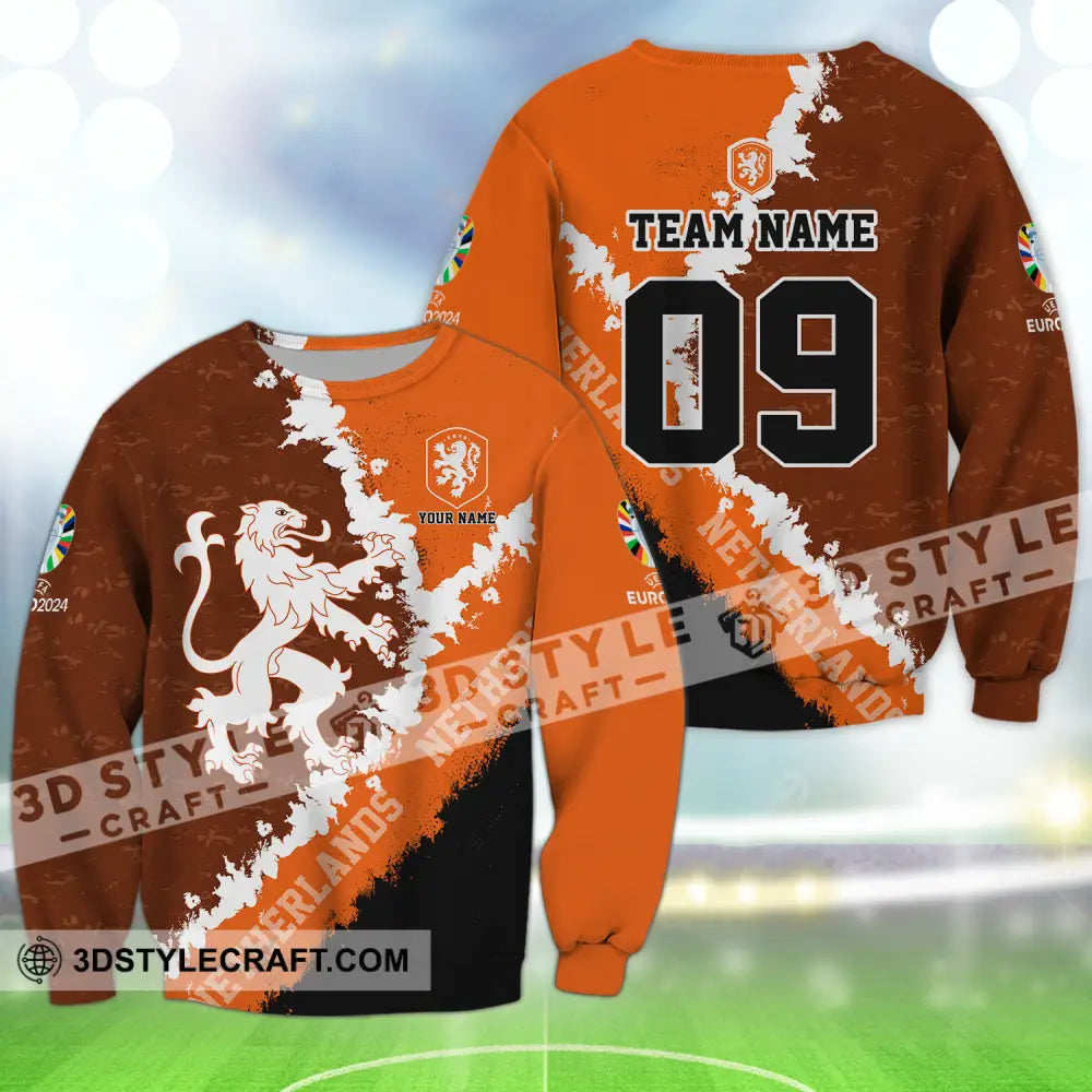 Unisex Shirt - Custom Name And Number Euro 2024 National Team Netherlands Long Sleeve / S T-Shirt