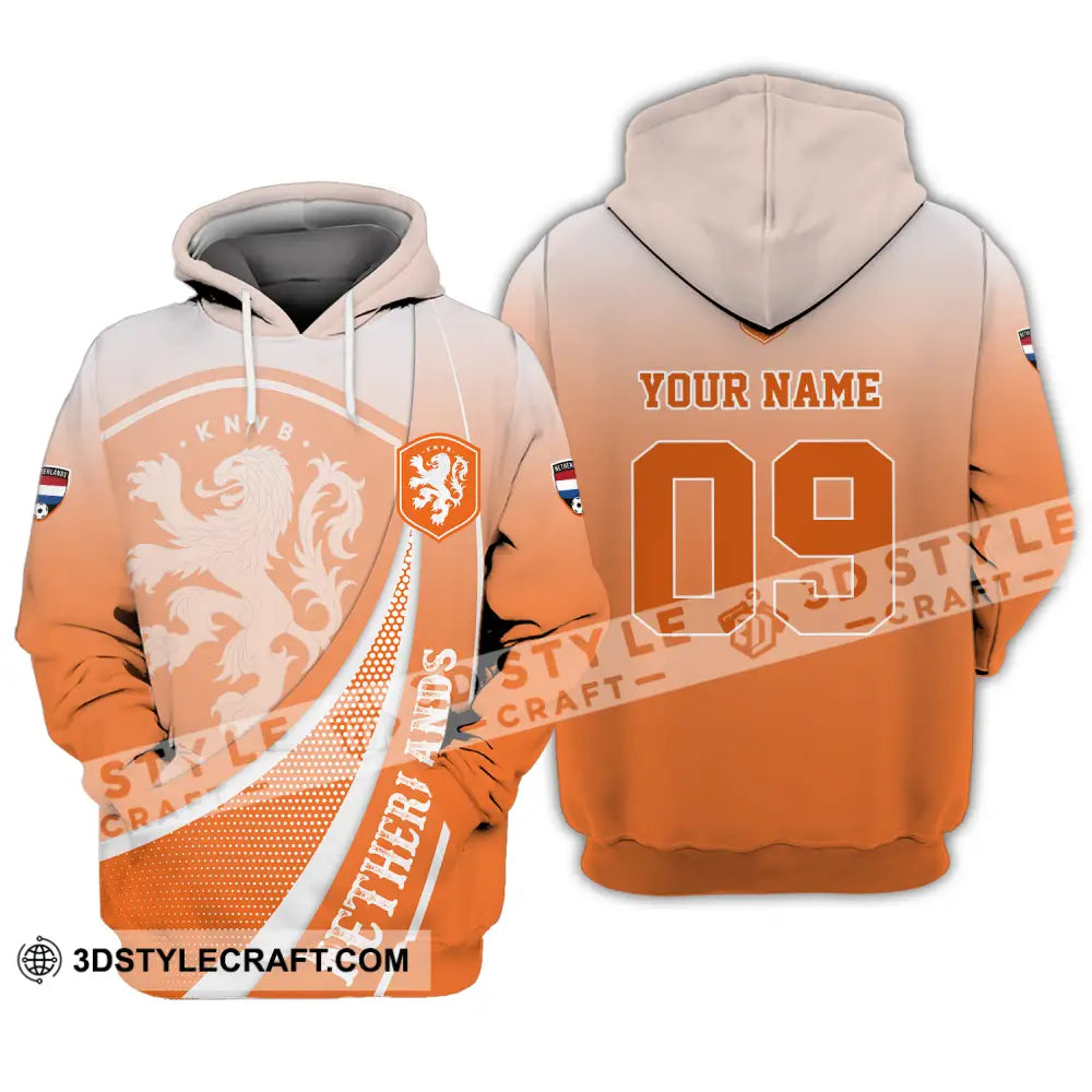 Unisex Shirt - Custom Name And Number Euro 2024 National Team Netherlands Orange Hoodie / S T-Shirt