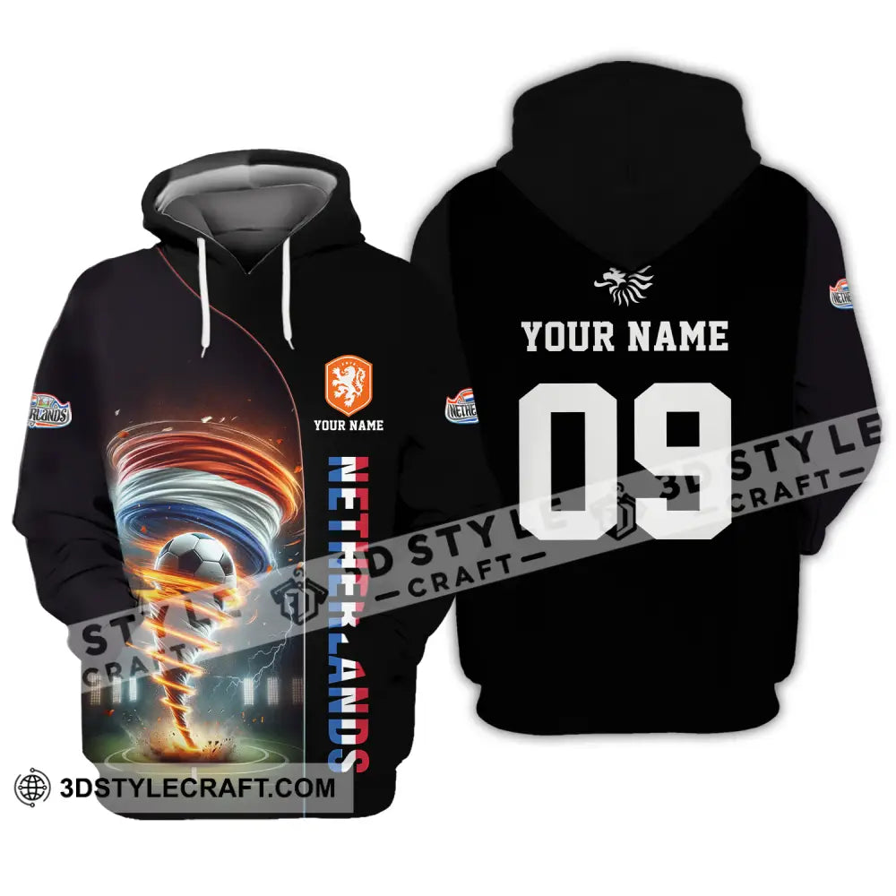 Unisex Shirt - Custom Name And Number Euro 2024 National Team Netherlands Tornado Hoodie / S T-Shirt