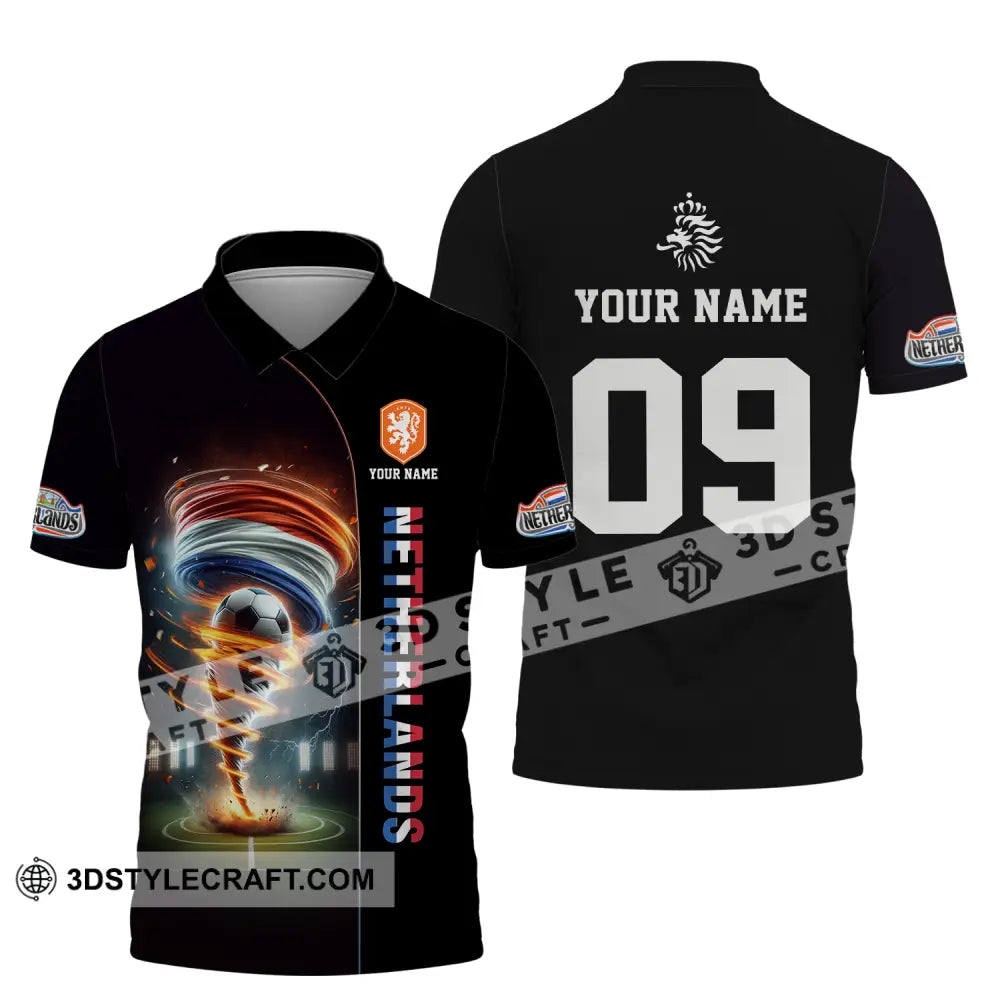 Unisex Shirt - Custom Name And Number Euro 2024 National Team Netherlands Tornado Polo / S T-Shirt