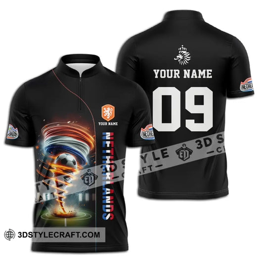 Unisex Shirt - Custom Name And Number Euro 2024 Shirt National Team, Netherlands Tornado style option 3