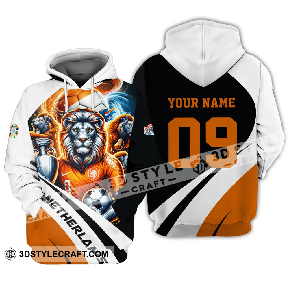 Unisex Shirt - Custom Name And Number Euro 2024 National Team Orange Lion Netherlands Hoodie / S