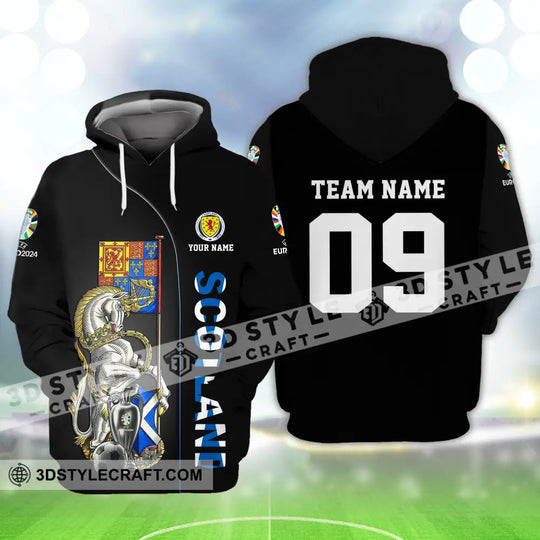 Unisex Shirt - Custom Name And Number Shirt, Euro 2024 National Team, Scotland Team style option 3