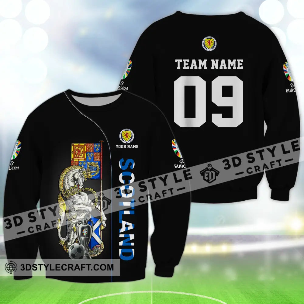 Unisex Shirt - Custom Name And Number Euro 2024 National Team Scotland Long Sleeve / S T-Shirt