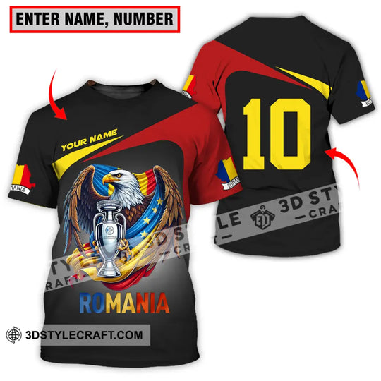 Unisex Shirt - Custom Name And Number Shirt, Euro 2024 Romania style option 1