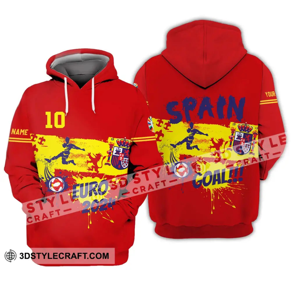 Unisex Shirt - Custom Name And Number Euro 2024 Spain Goal! Hoodie / S T-Shirt