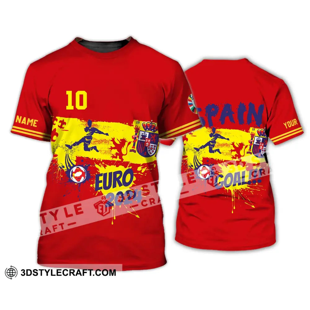 Unisex Shirt - Custom Name And Number Euro 2024 Spain Goal! T-Shirt / S T-Shirt