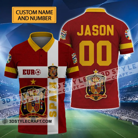 Unisex Shirt - Custom Name And Number, Euro 2024 Spain Shirt style option 1