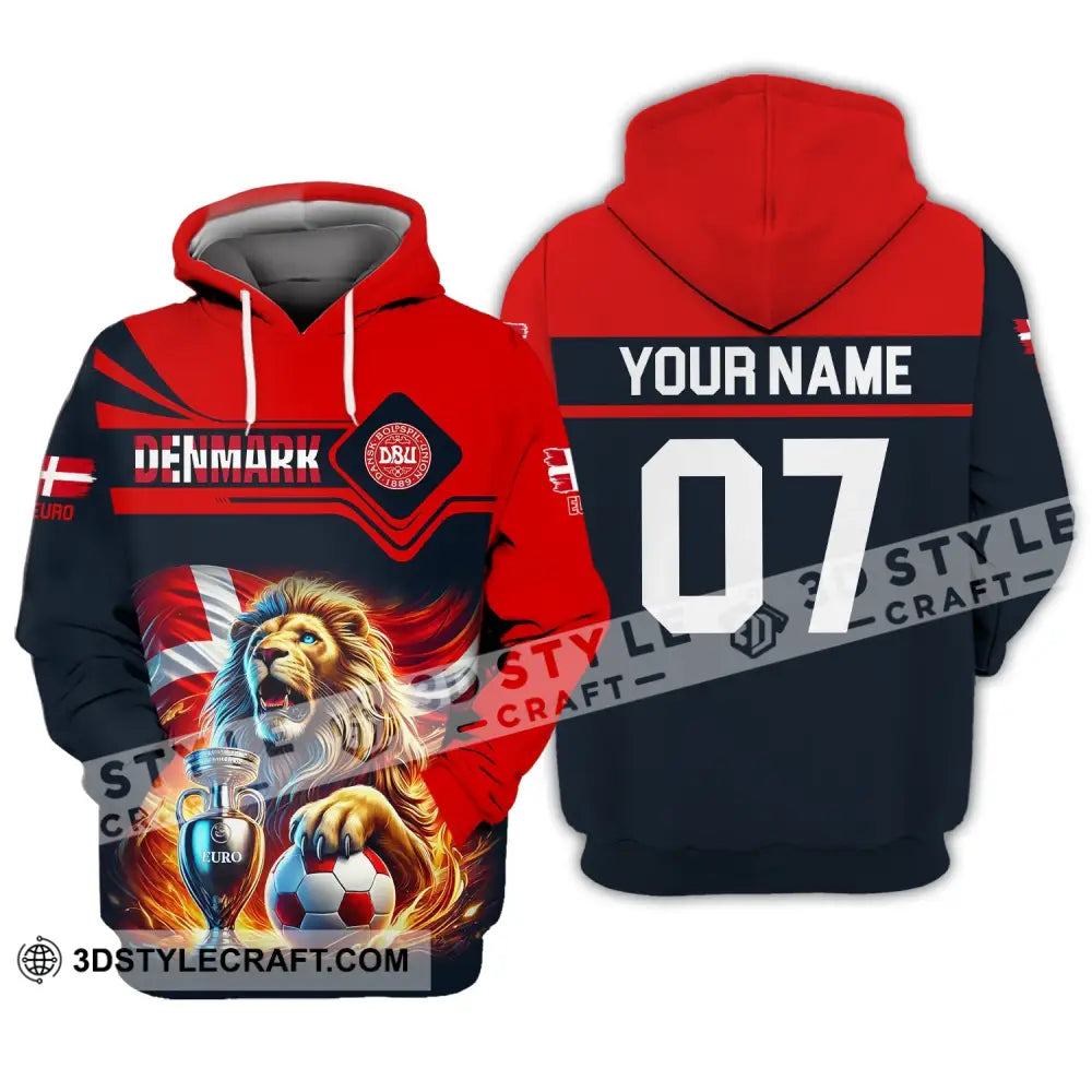 Unisex Shirt - Custom Name And Number Euro 2024 Sport Denmark Team Hoodie / S T-Shirt