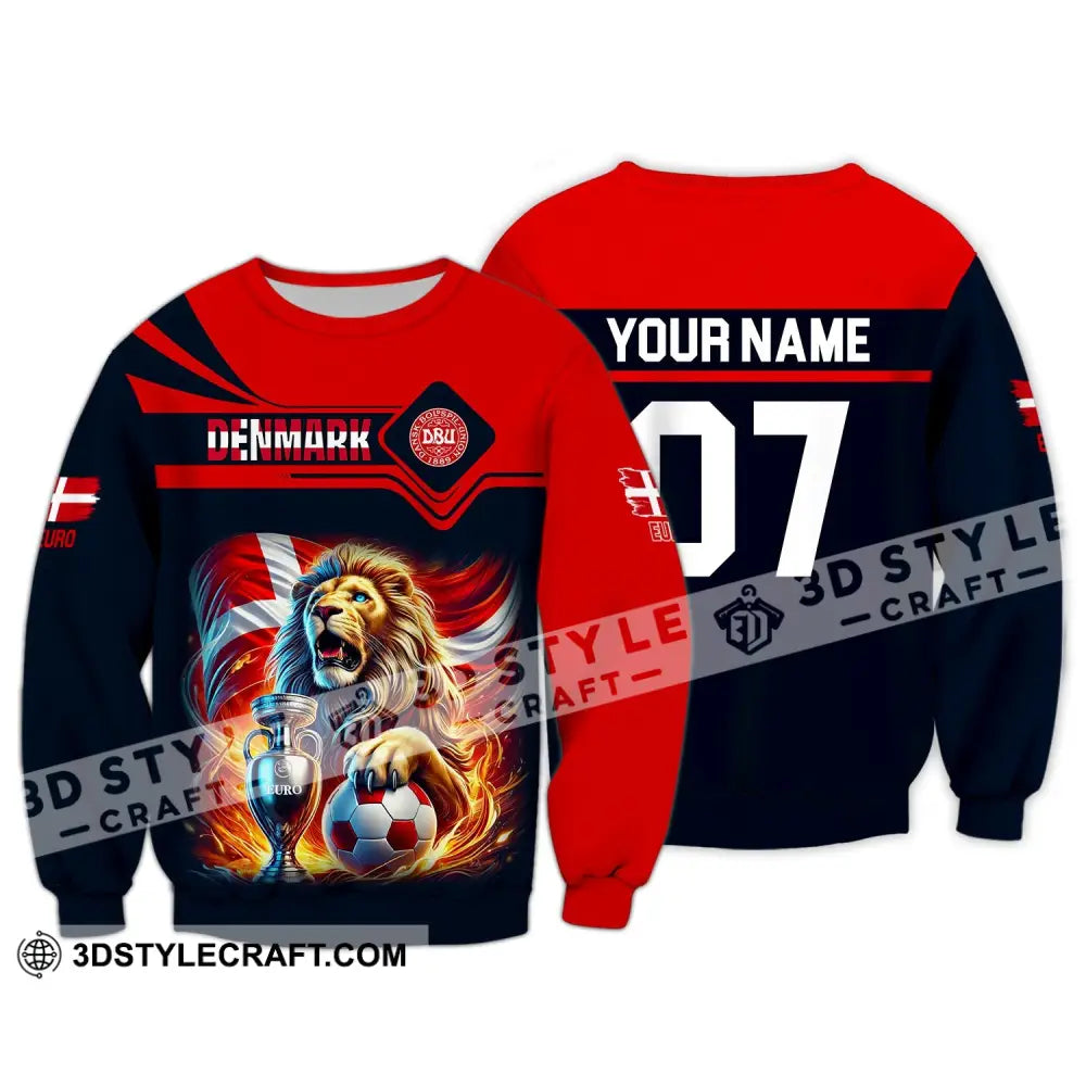 Unisex Shirt - Custom Name And Number Euro 2024 Sport Denmark Team Long Sleeve / S T-Shirt