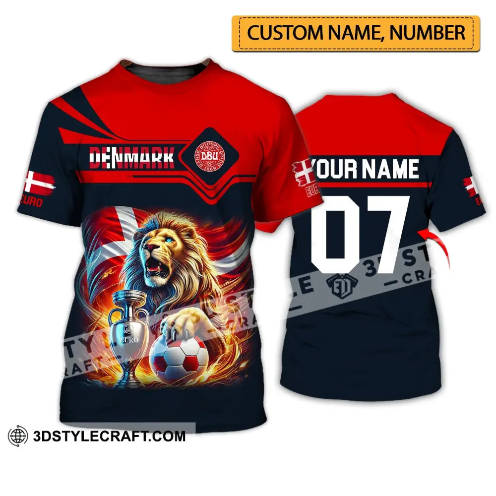 Unisex Shirt - Custom Name And Number Euro 2024 Sport Denmark Team T-Shirt