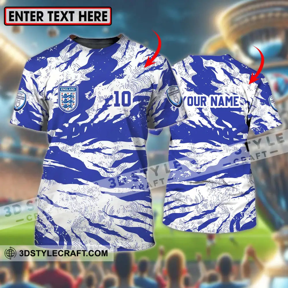 Unisex Shirt - Custom Name And Number Euro 2024 Team England National T-Shirt