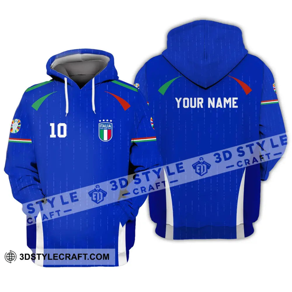 Unisex Shirt - Custom Name And Number Euro 2024 Team Italy Hoodie / S T-Shirt