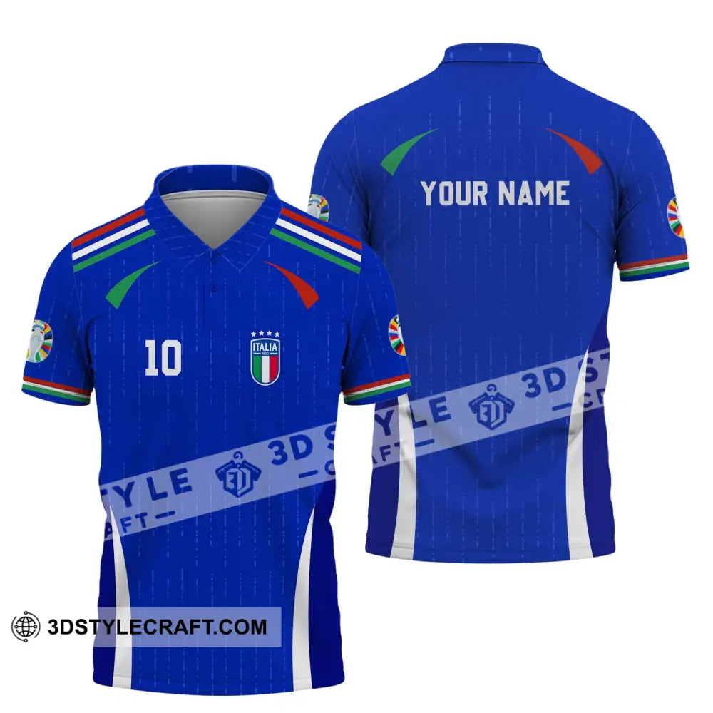 Unisex Shirt - Custom Name And Number Euro 2024 Team Italy Polo / S T-Shirt