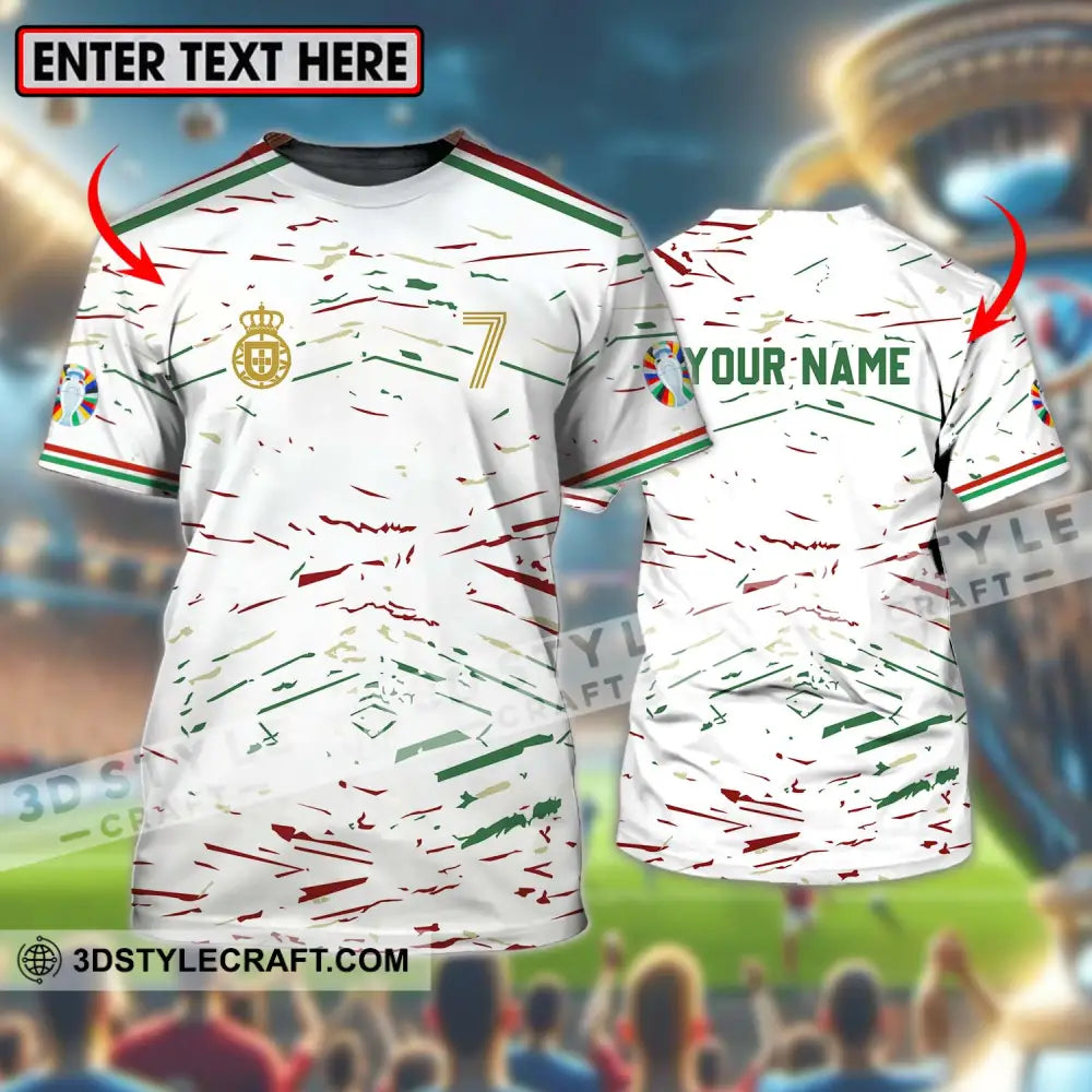 Unisex Shirt - Custom Name And Number Euro 2024 Team Line Color T-Shirt