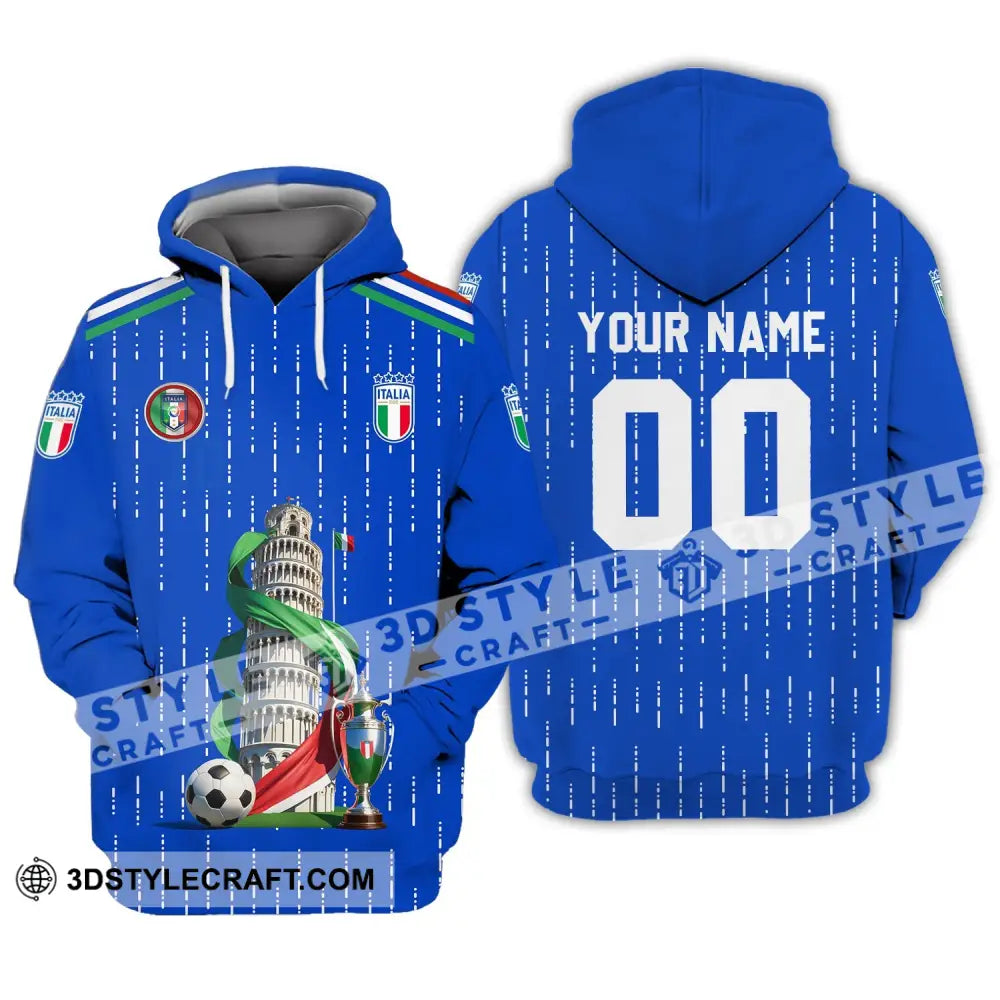 Unisex Shirt - Custom Name And Number Euro 2024 The Leaning Tower Of Pisa Italia National Team