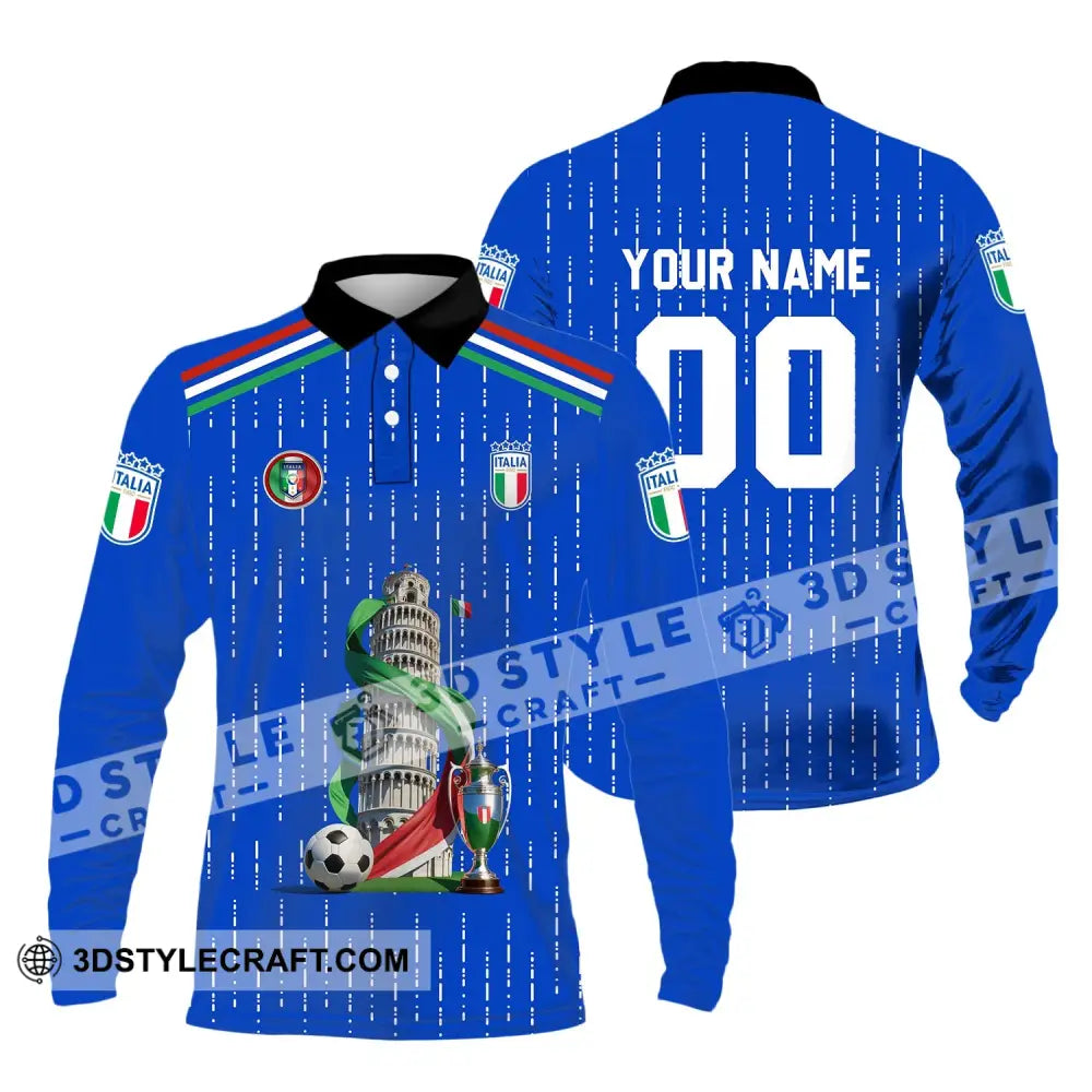 Unisex Shirt - Custom Name And Number Euro 2024 The Leaning Tower Of Pisa Italia National Team Long