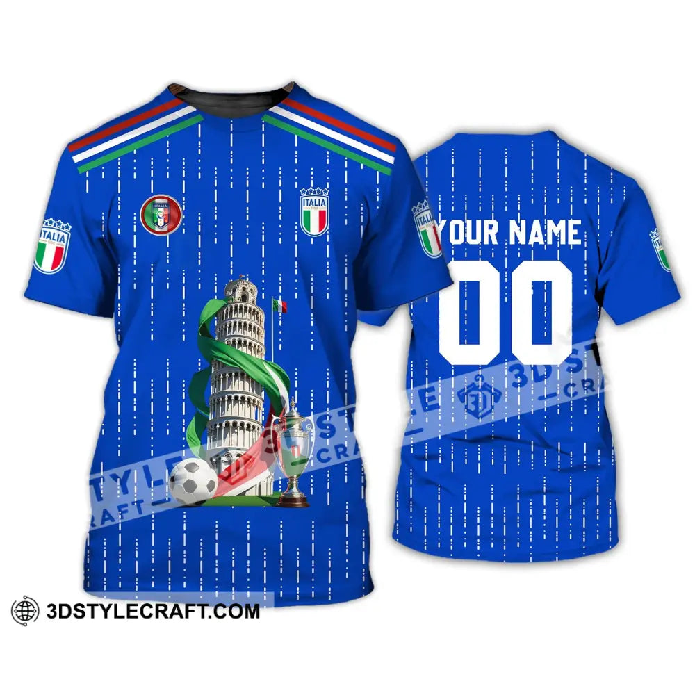 Unisex Shirt - Custom Name And Number Euro 2024 The Leaning Tower Of Pisa Italia National Team