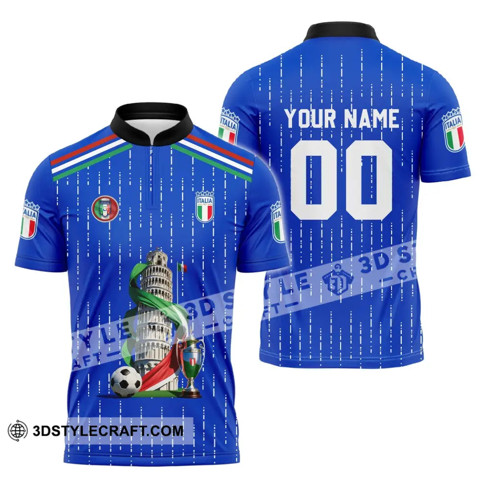 Unisex Shirt - Custom Name And Number Euro 2024 The Leaning Tower Of Pisa Italia National Team