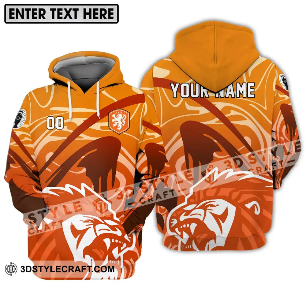 Unisex Shirt - Custom Name And Number Euro 2024 The Royal Dutch Netherlands Lion Hoodie / S T-Shirt