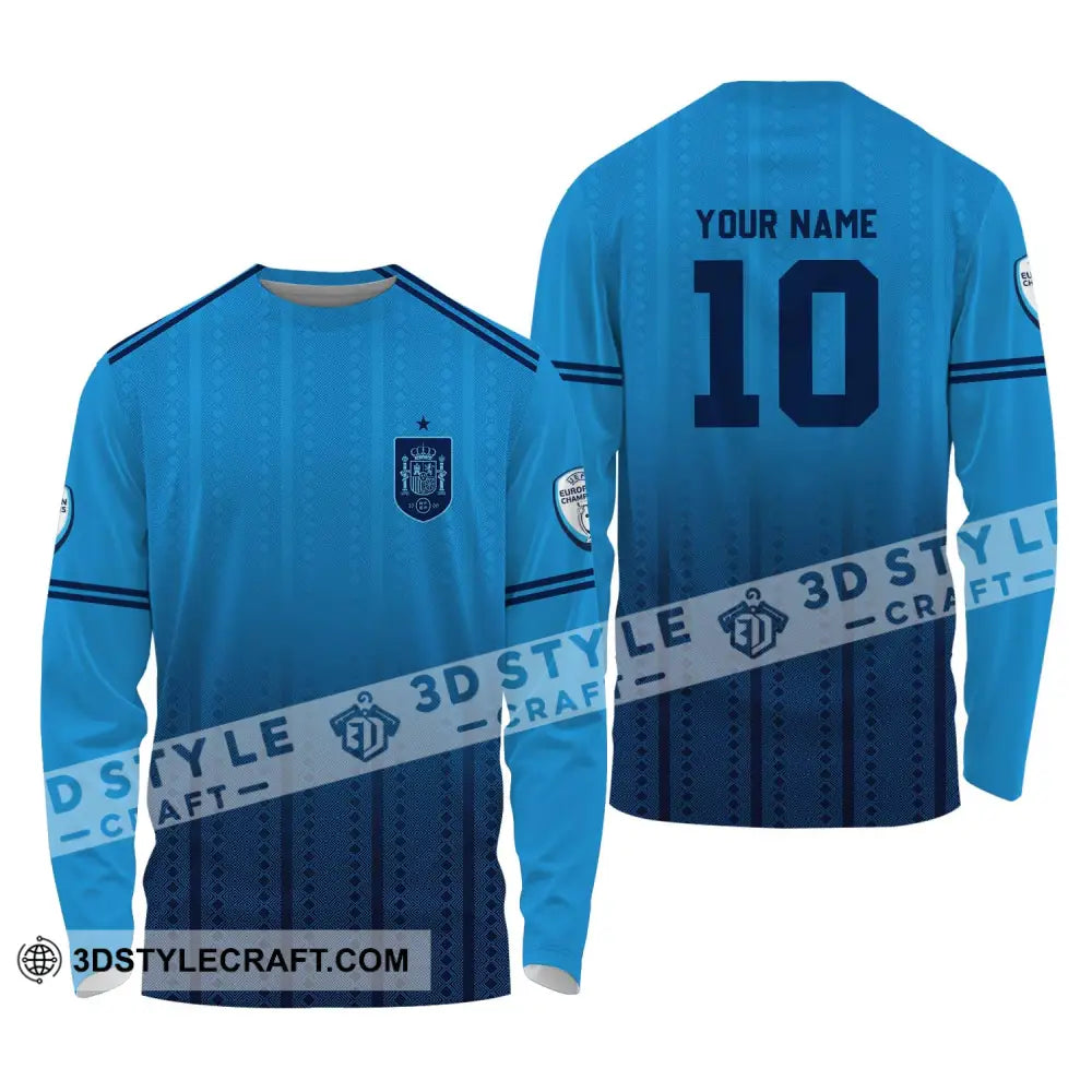 Unisex Shirt - Custom Name And Number European Champions 2024 Long Sleeve / S T-Shirt