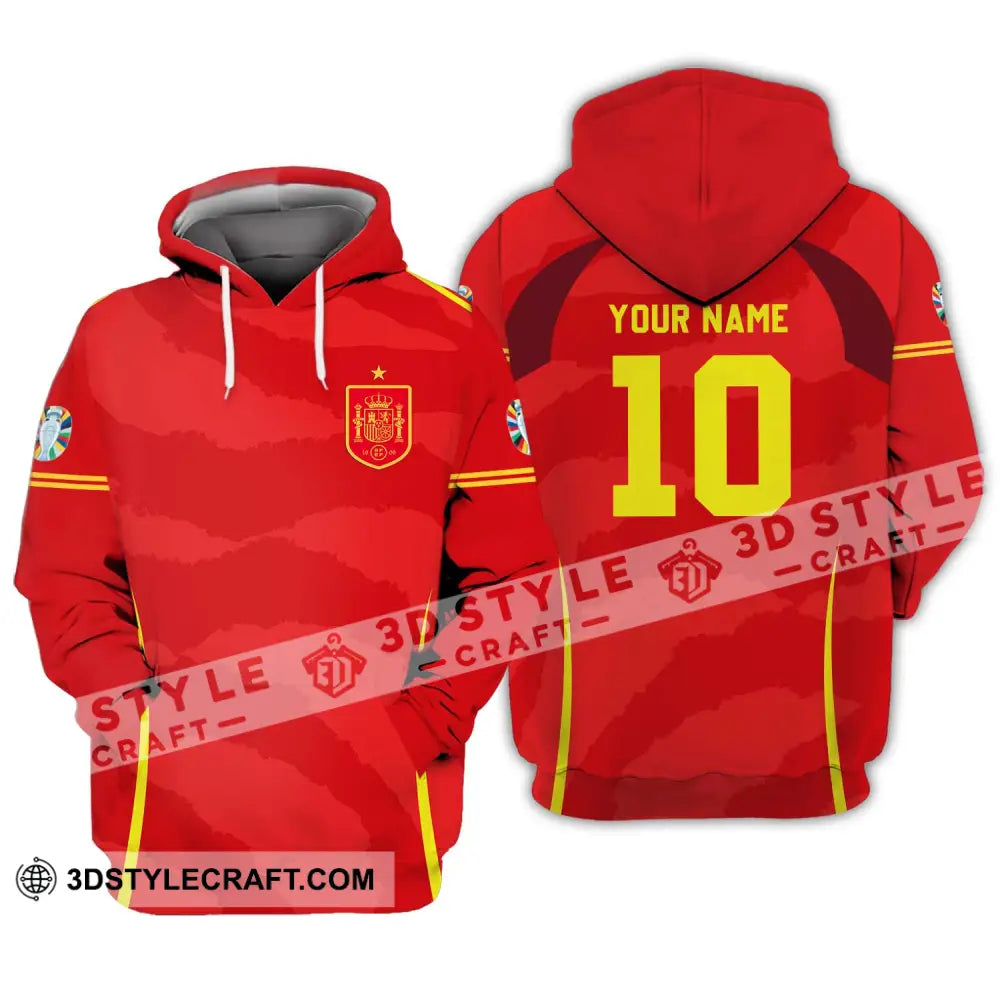 Unisex Shirt - Custom Name And Number European Champions 2024 Red Hoodie / S T-Shirt