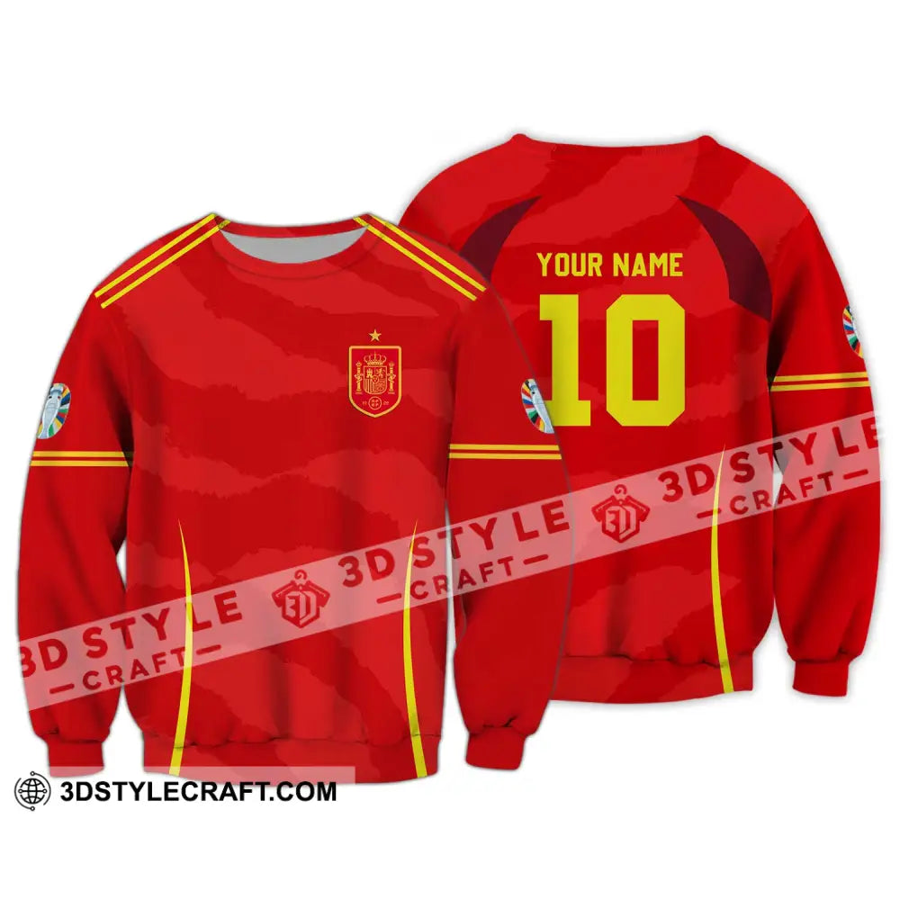 Unisex Shirt - Custom Name And Number European Champions 2024 Red Long Sleeve / S T-Shirt