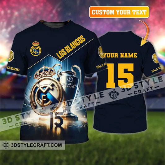 Unisex Shirt Custom Name And Number Football Euro 2024 Los Blancos Hala Madrid T-Shirt