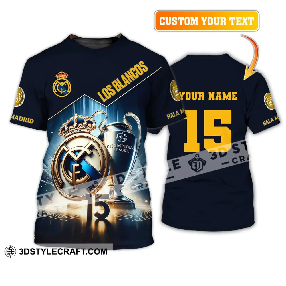 Unisex Shirt Custom Name And Number Football Euro 2024 Los Blancos Hala Madrid T-Shirt