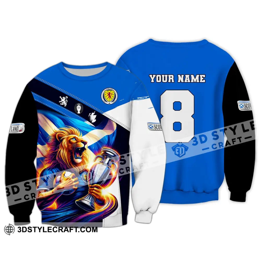 Unisex Shirt Custom Name And Number Football Scotland Polo Long Sleeve Euro 2024 / S T-Shirt