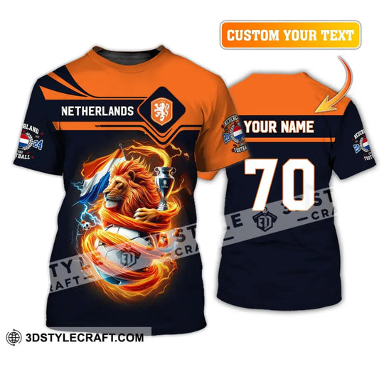 Unisex Shirt, Custom Name and Number Football T-Shirt, Euro 2024 Shirt, Netherlands Football Polo Long Sleeve Shirt style option 2