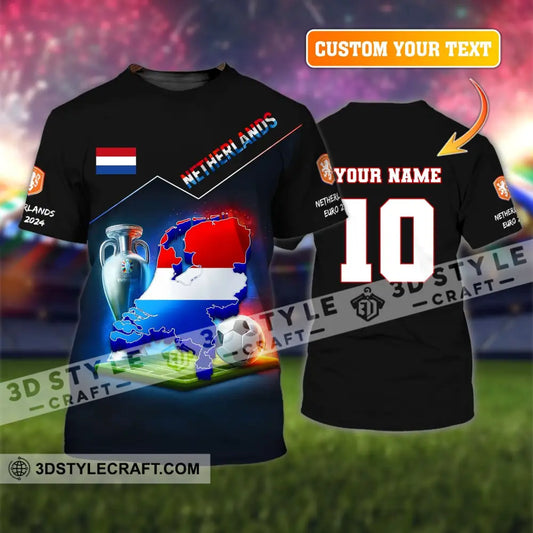 Unisex Shirt Custom Name And Number Football T-Shirt Euro 2024 Netherlands Polo Long Sleeve