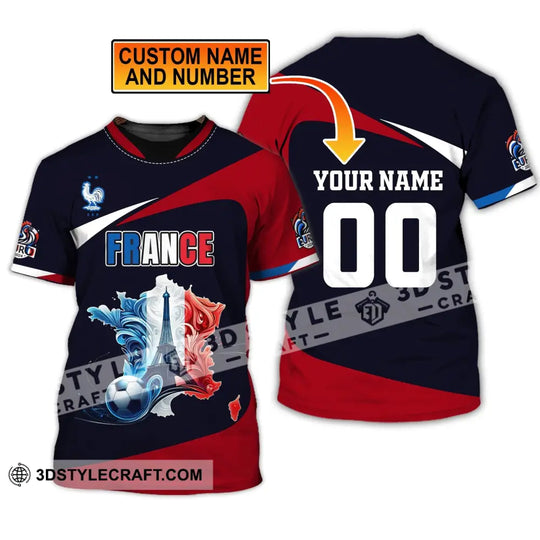 Unisex Shirt, Custom Name and Number France Euro 2024 Football Shirt, France Football Polo Long Sleeve style option 2