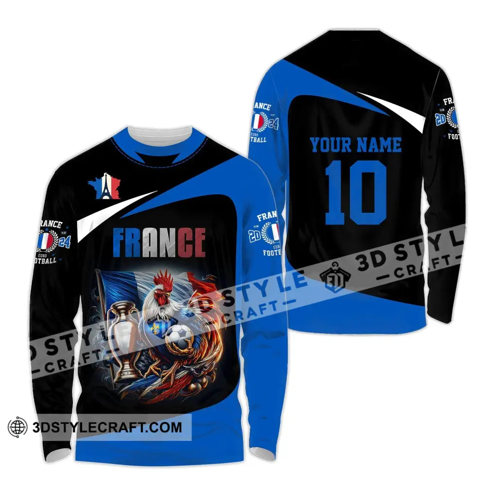 Unisex Shirt - Custom Name And Number France National Team Euro 2024 Chicken Long Sleeve / S T-Shirt