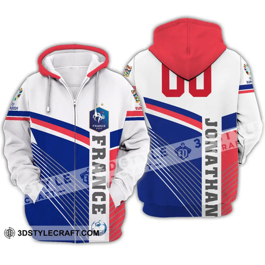 Unisex Shirt - Custom Name And Number Shirt, France National Team Flag Color Shirt style option 3