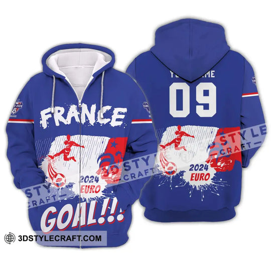 Unisex Shirt - Custom Name And Number Shirt, France Team Euro 2024 style option 2