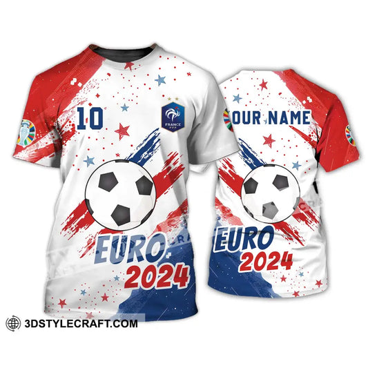 Unisex Shirt - Custom Name And Number France Team Light Stars Euro 2024 T-Shirt / S T-Shirt